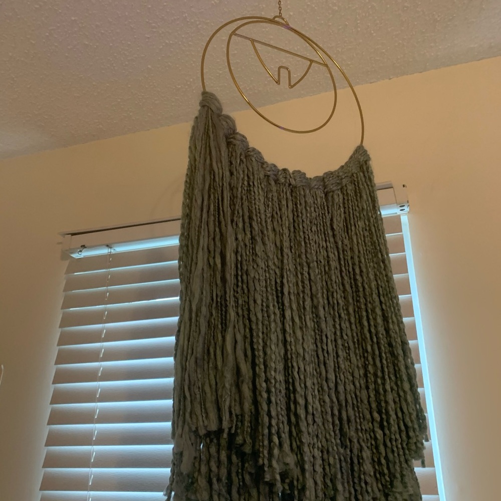 Project 62 gold hanging bohemian hoop and yarn